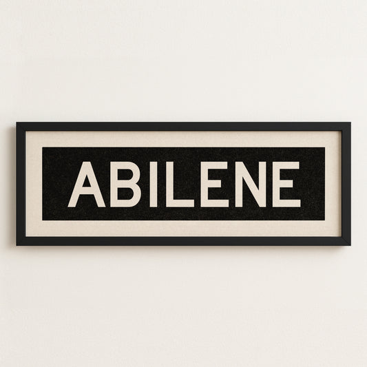 Framed Abilene Bus Scroll Sign