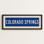 Framed Colorado Springs Blue and White Bus Scroll - Tejas Country Club