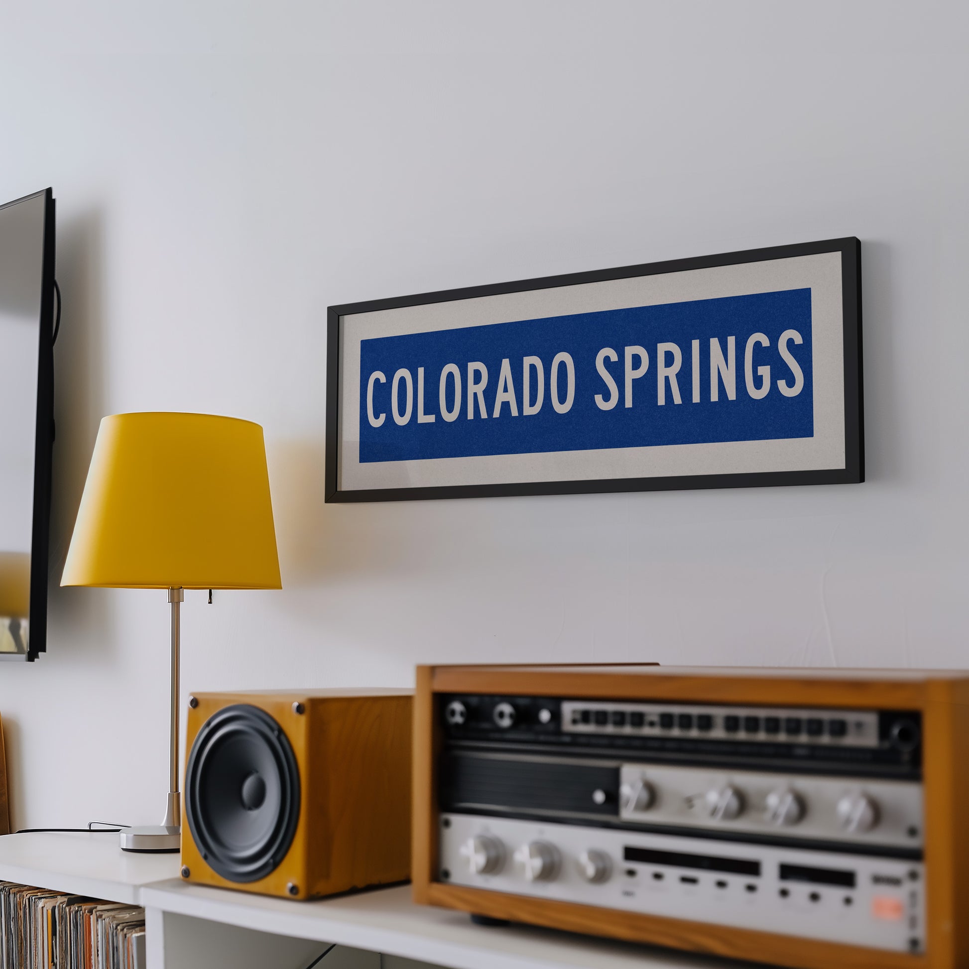 Framed Colorado Springs Blue and White Bus Scroll - Tejas Country Club