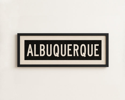 Framed Albuquerque New Mexico Bus Scroll