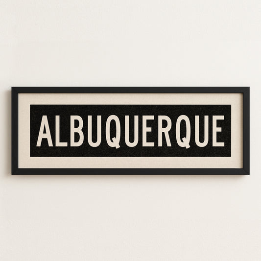 Framed Albuquerque New Mexico Bus Scroll