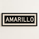 Framed Amarillo Bus Scroll Sign
