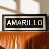 Framed Amarillo Bus Scroll Sign