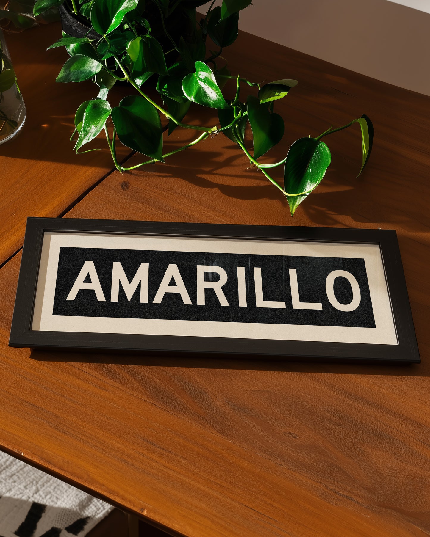 Framed Amarillo Bus Scroll Sign
