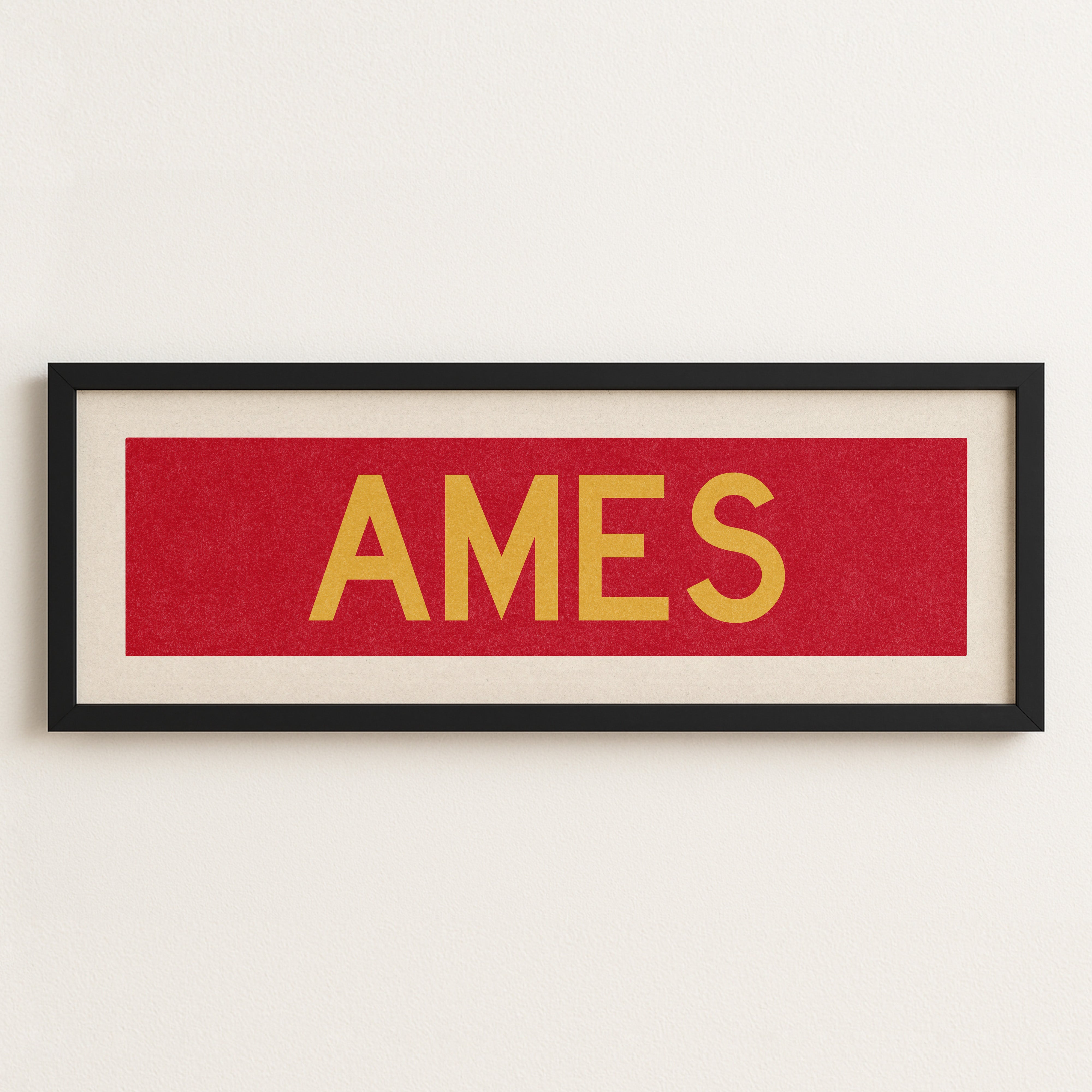 Framed Ames Red and Gold Bus Scroll - Tejas Country Club