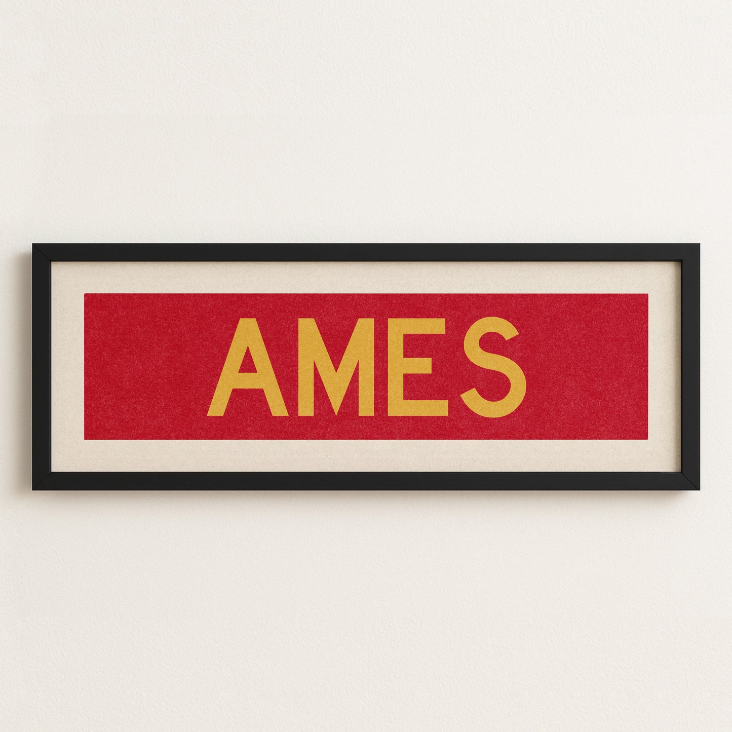 Framed Ames Red and Gold Bus Scroll - Tejas Country Club