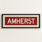Framed Amherst Maroon and White Bus Scroll - Tejas Country Club