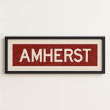 Framed Amherst Maroon and White Bus Scroll - Tejas Country Club
