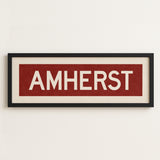 Framed Amherst Maroon and White Bus Scroll - Tejas Country Club