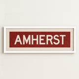 Framed Amherst Maroon and White Bus Scroll - Tejas Country Club