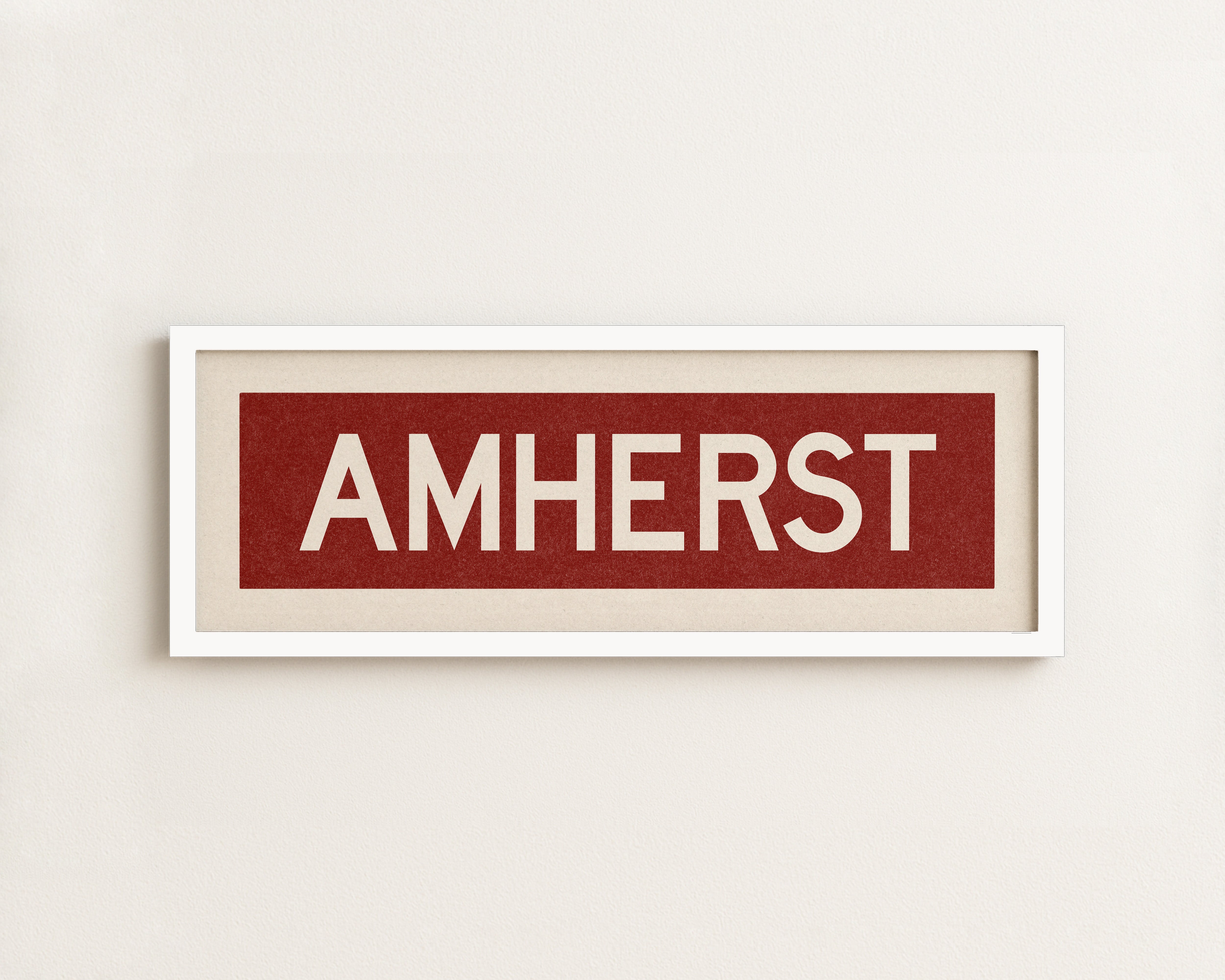 Framed Amherst Maroon and White Bus Scroll - Tejas Country Club