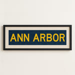Framed Ann Arbor Navy Bus Scroll - Tejas Country Club