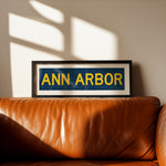 Framed Ann Arbor Navy Bus Scroll - Tejas Country Club