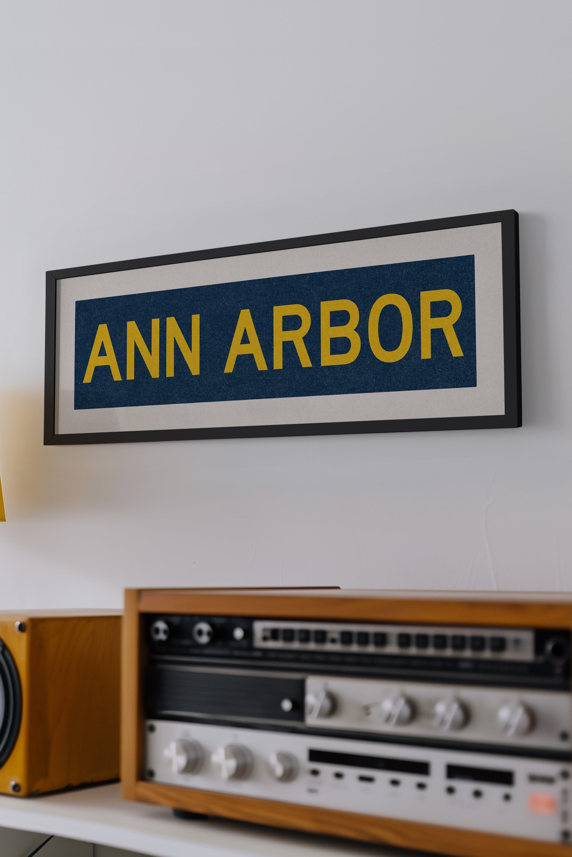 Framed Ann Arbor Navy Bus Scroll - Tejas Country Club