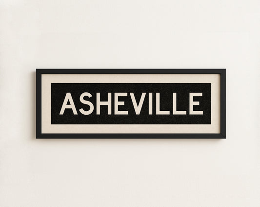 Framed Asheville North Carolina Bus Scroll