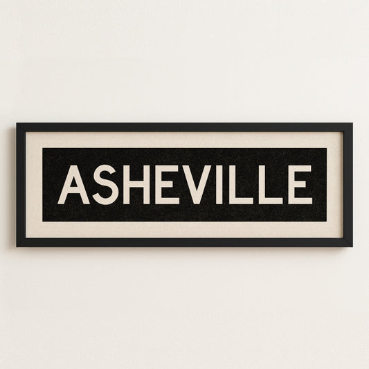 Framed Asheville North Carolina Bus Scroll