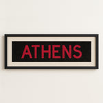 Framed Athens Red and Black Bus Scroll - Tejas Country Club