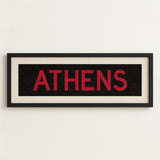 Framed Athens Red and Black Bus Scroll - Tejas Country Club
