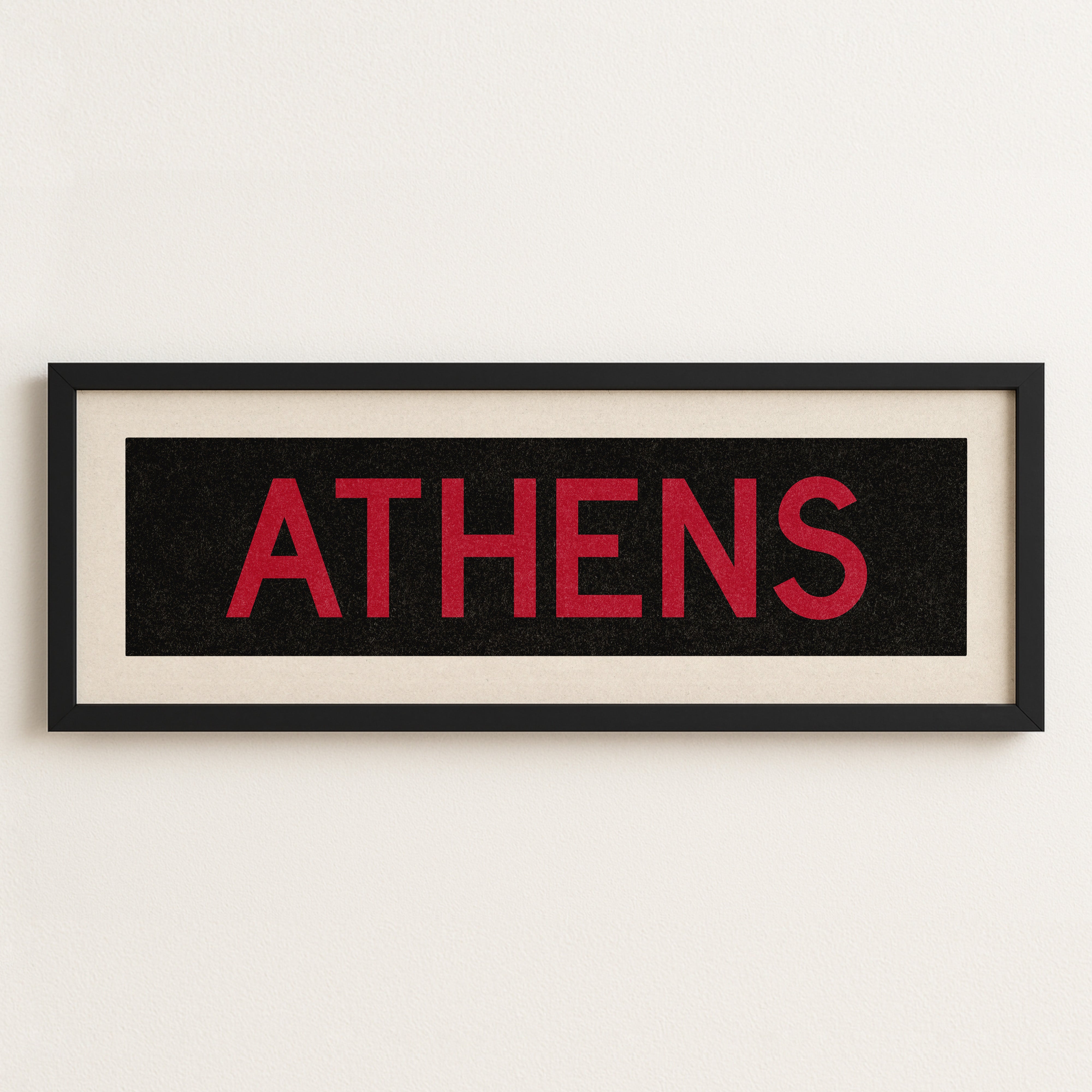 Framed Athens Red and Black Bus Scroll - Tejas Country Club