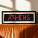 Framed Athens Red and Black Bus Scroll - Tejas Country Club