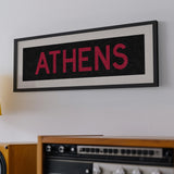 Framed Athens Red and Black Bus Scroll - Tejas Country Club