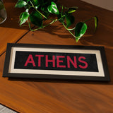 Framed Athens Red and Black Bus Scroll - Tejas Country Club