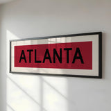 Framed Atlanta Georgia Red and Black Bus Scroll