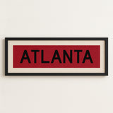 Framed Atlanta Georgia Red and Black Bus Scroll