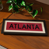 Framed Atlanta Georgia Red and Black Bus Scroll