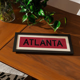 Framed Atlanta Georgia Red and Black Bus Scroll