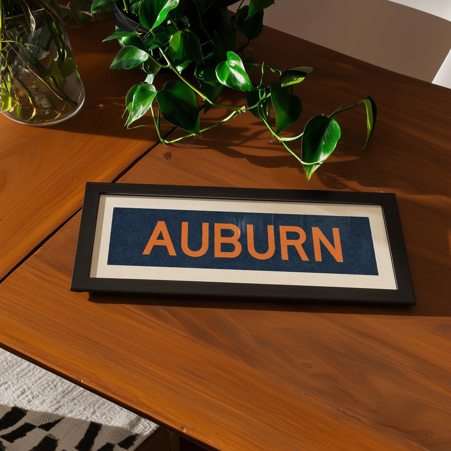 Framed Auburn Navy Bus Scroll - Tejas Country Club