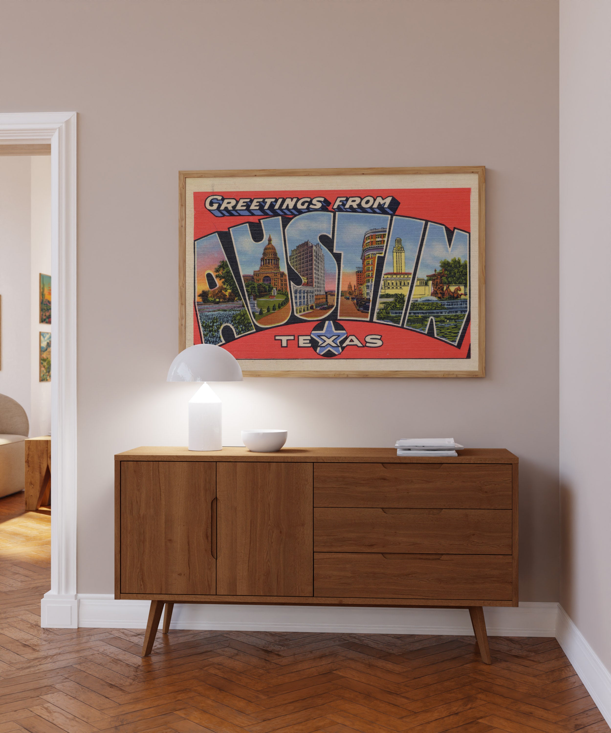 Austin Texas Vintage Postcard Print - Tejas Country Club