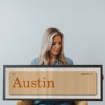 Gamedays in Austin, Texas Vintage Flash Card Framed Print - Tejas Country Club