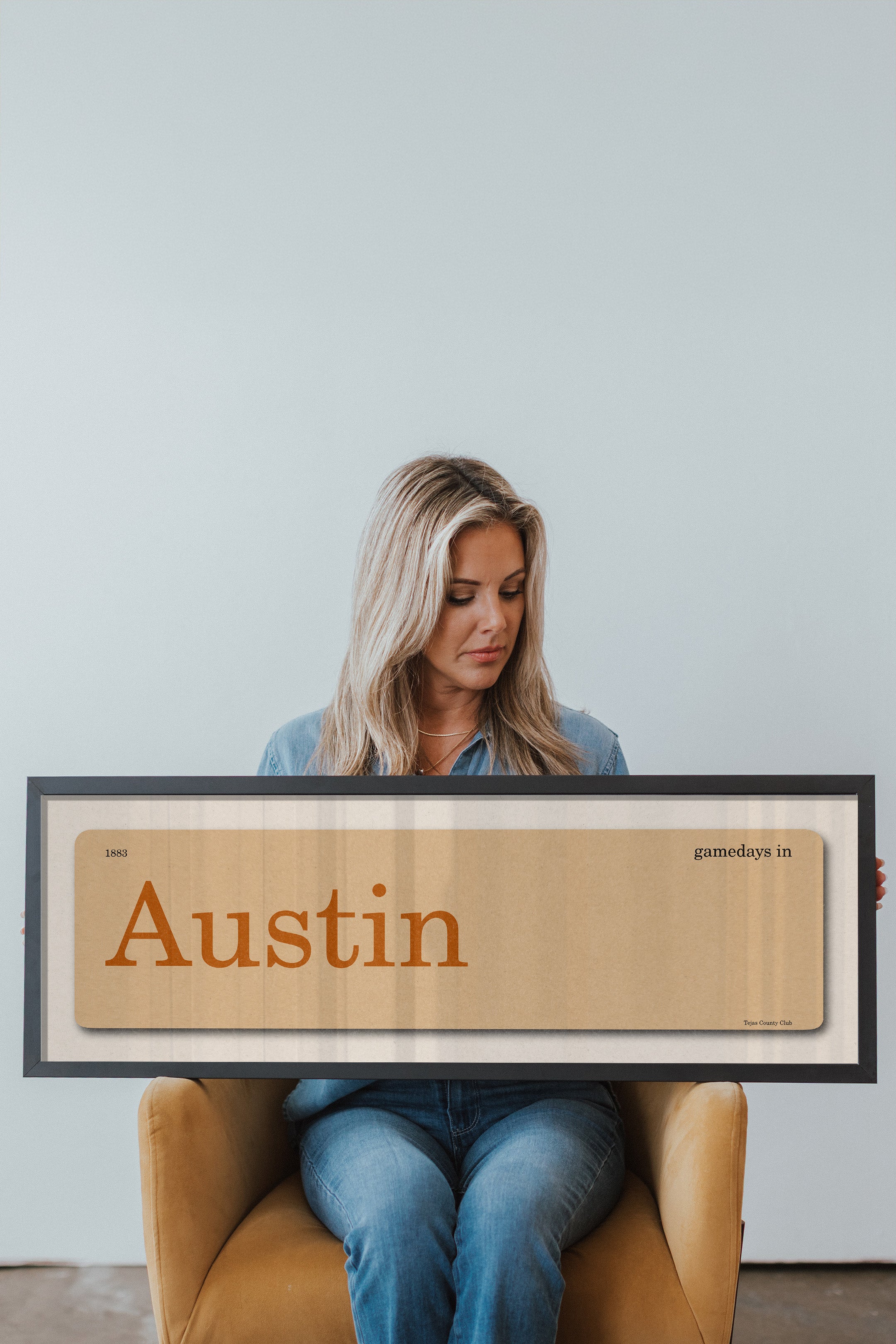 Gamedays in Austin, Texas Vintage Flash Card Framed Print - Tejas Country Club