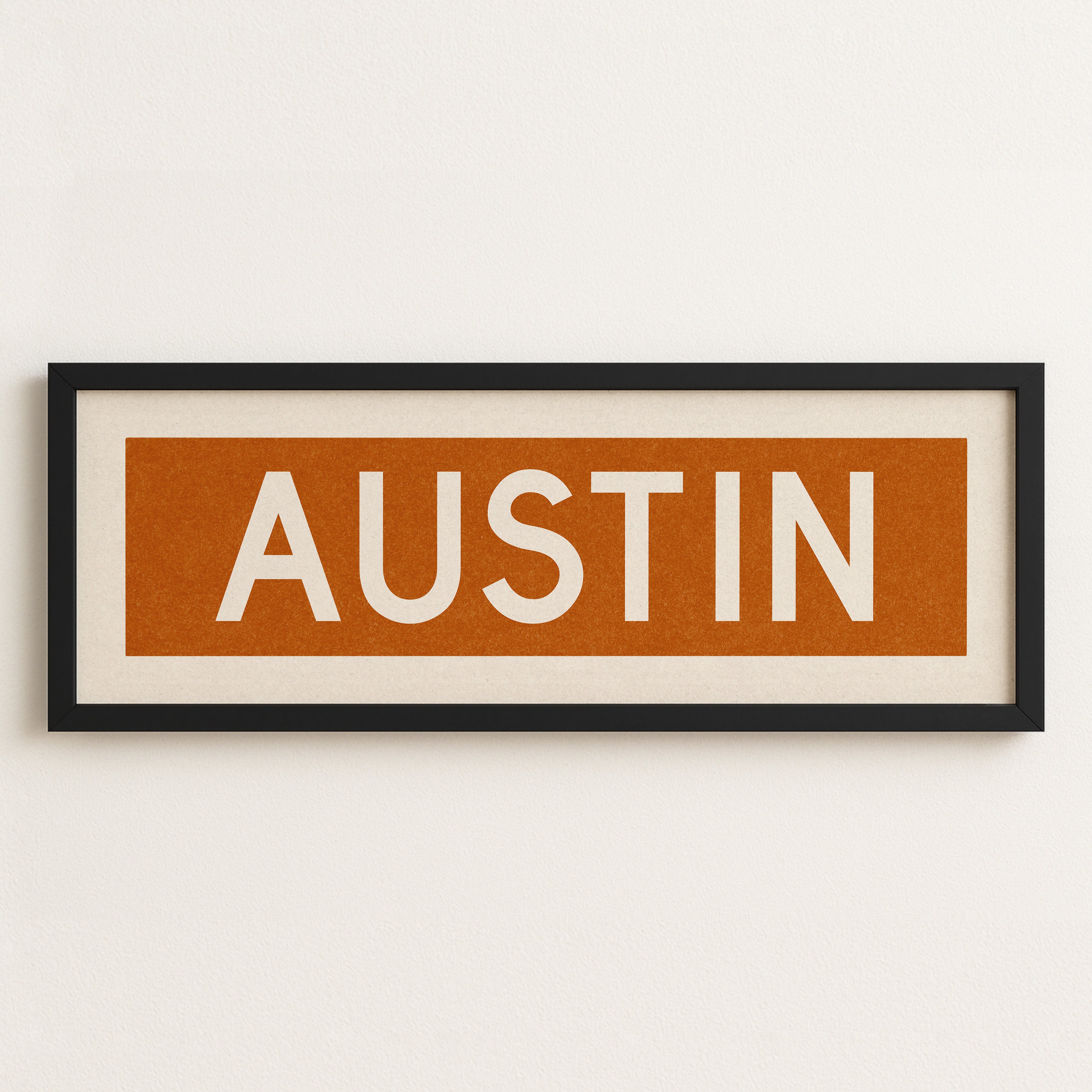 Framed Austin Orange Bus Scroll - Tejas Country Club