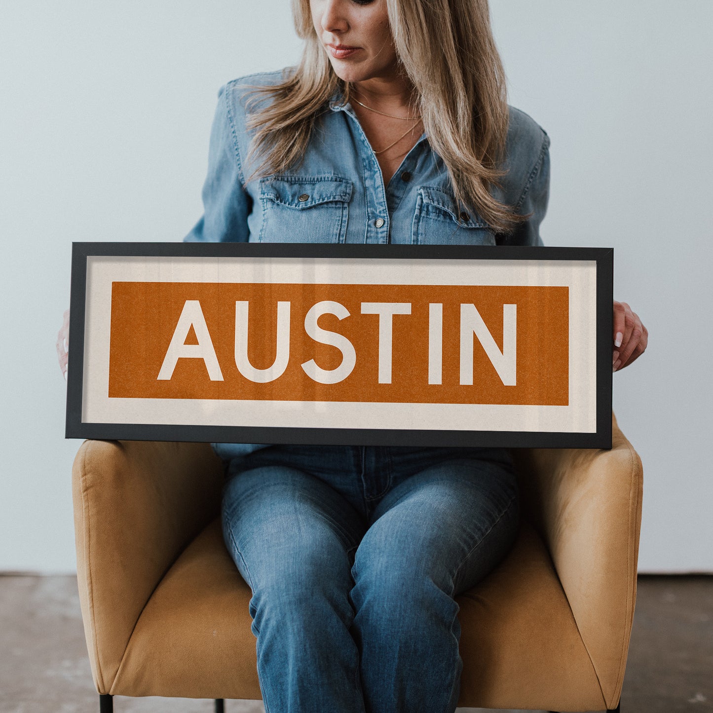 Framed Austin Orange Bus Scroll - Tejas Country Club