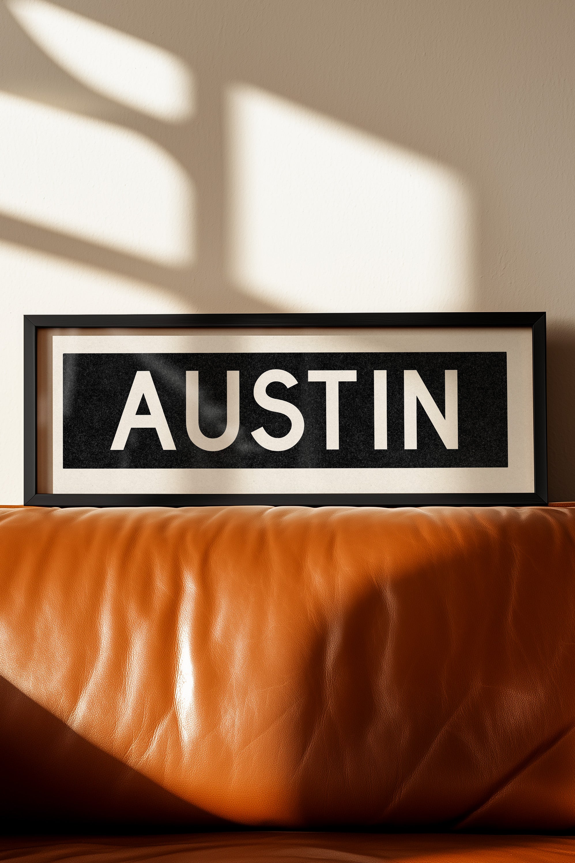 Framed Austin Bus Scroll Sign - Tejas Country Club