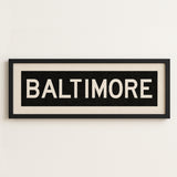 Framed Baltimore Maryland Bus Scroll - Tejas Country Club