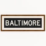 Framed Baltimore Maryland Bus Scroll - Tejas Country Club