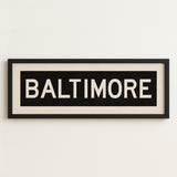 Framed Baltimore Maryland Bus Scroll - Tejas Country Club