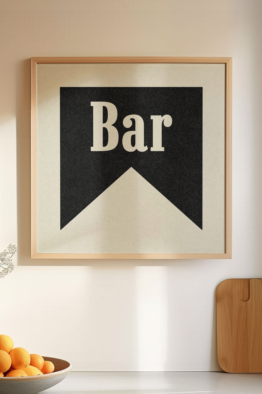 Bar Black Banner Tab Typography Square Art Print - Tejas Country Club