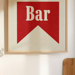 Bar Banner Tab Typography Square Art Print - Tejas Country Club