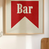 Bar Banner Tab Typography Square Art Print - Tejas Country Club