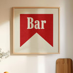 Bar Banner Tab Typography Square Art Print - Tejas Country Club