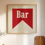 Bar Banner Tab Typography Square Art Print - Tejas Country Club