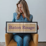 Night Games In Baton Rouge, Louisiana Vintage Flash Card Framed Print - Tejas Country Club