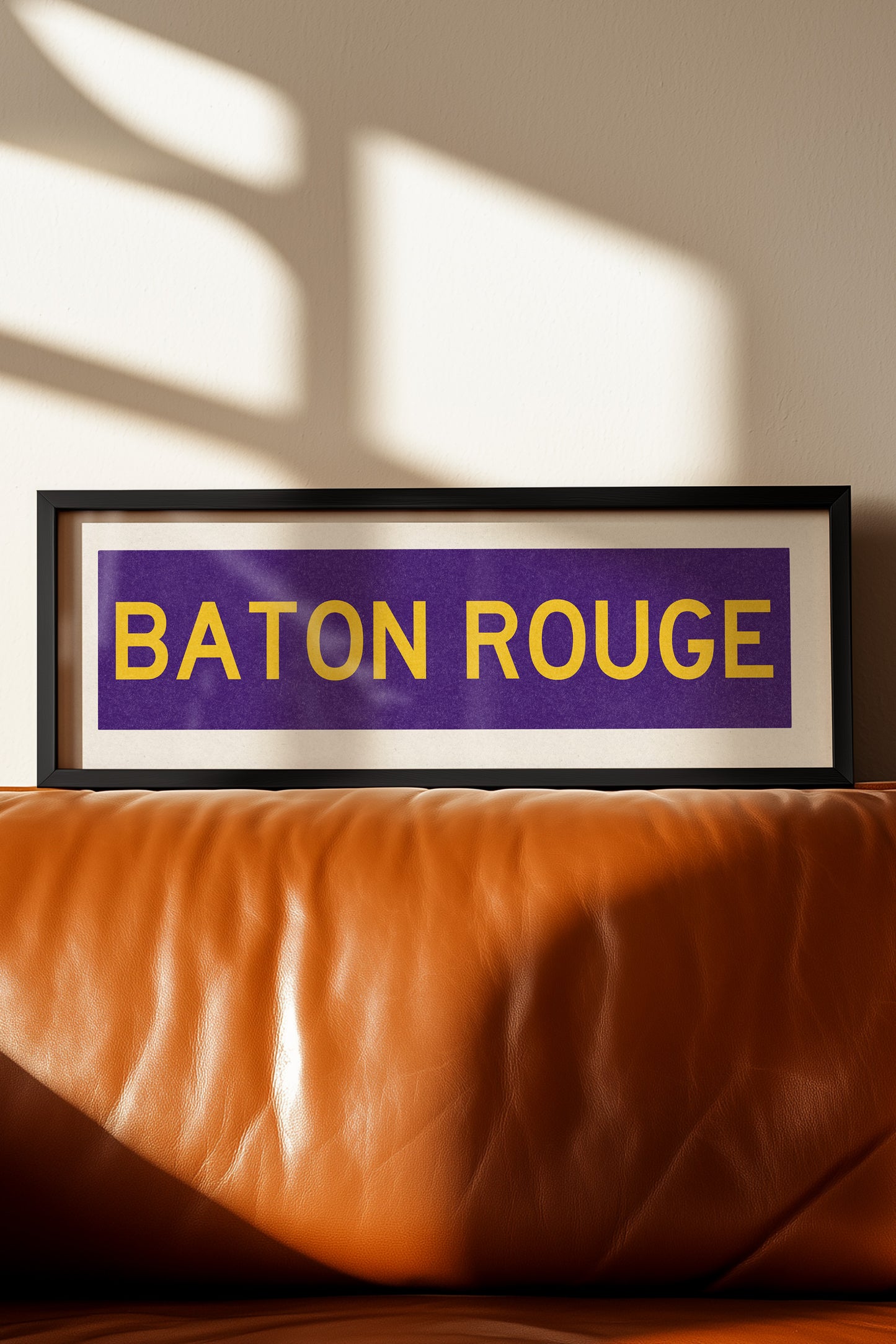 Framed Baton Rouge Purple Bus Scroll