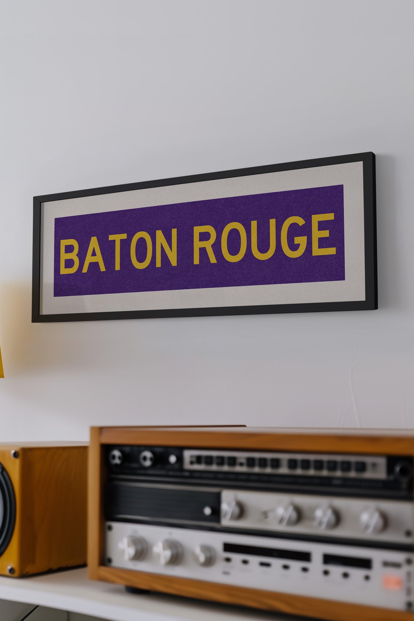 Framed Baton Rouge Purple Bus Scroll