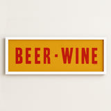 Framed Beer & Wine Convenience Store Sign