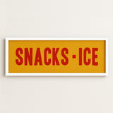 Framed Snacks & Ice Convenience Store Sign